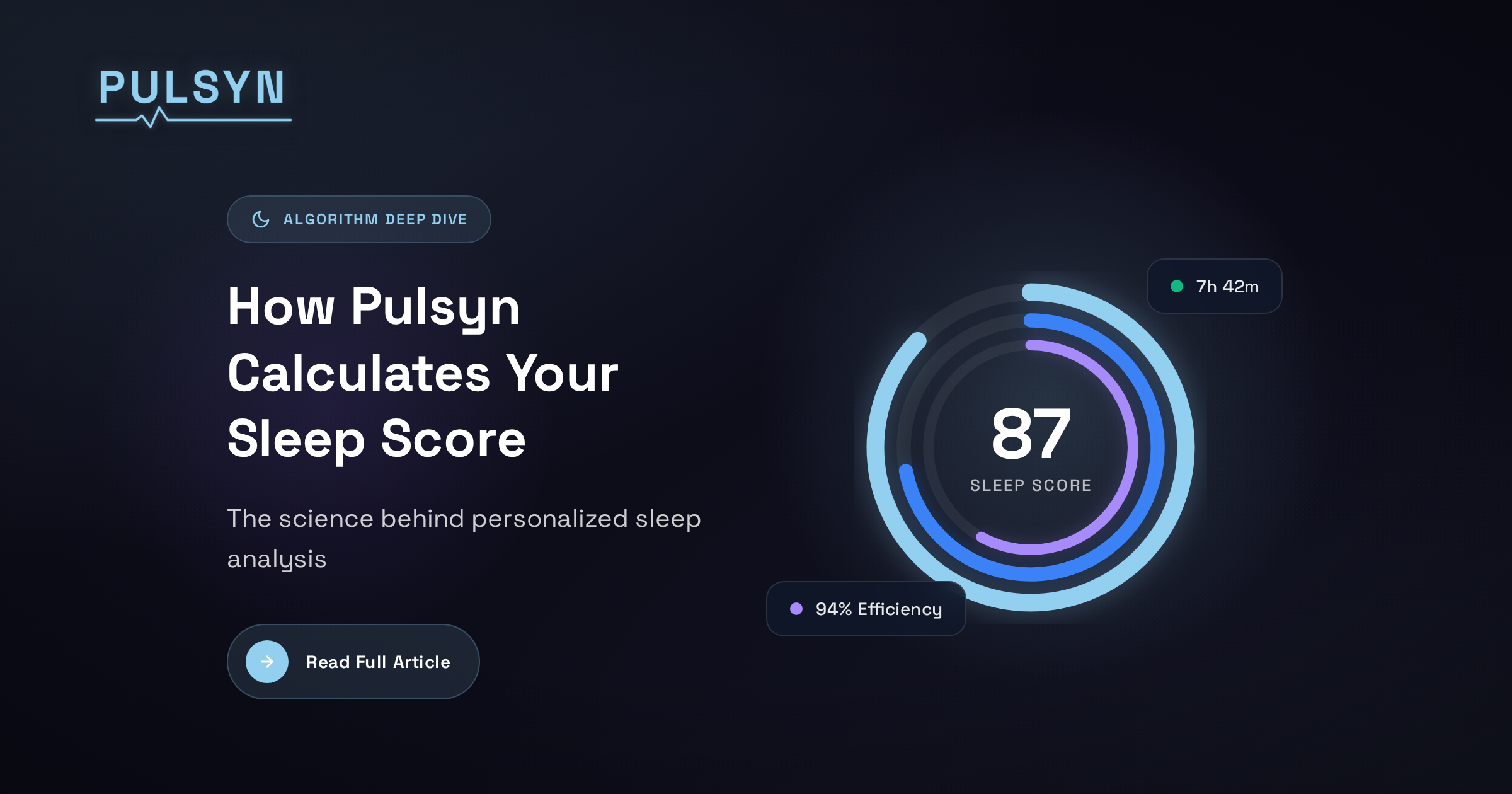 How Pulsyn Calculates Your Sleep Score: A Transparent Look at Our Algorithm