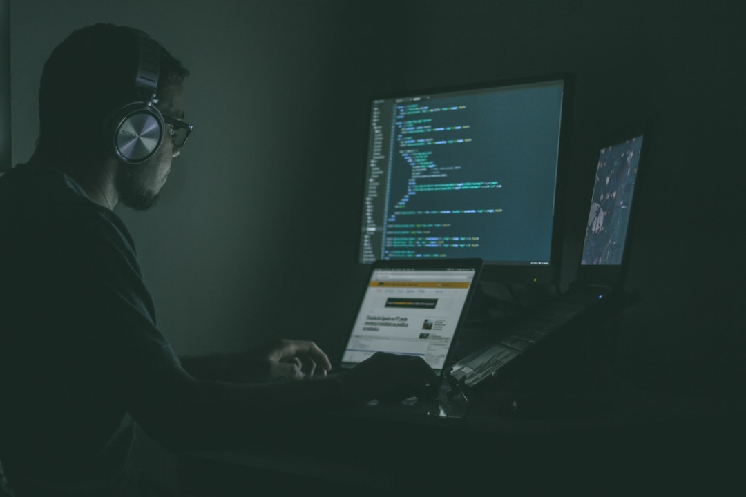 A dark abstract visualization of encrypted data streams -- the kind of threat model Pulsyn's SQLCipher database is built to defend against