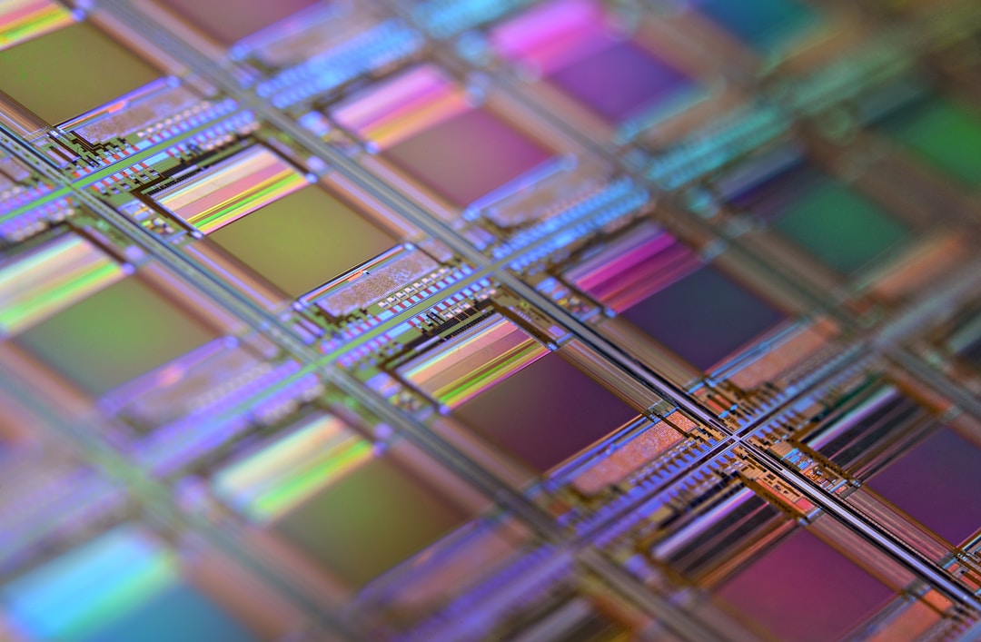 A macro shot of a silicon microchip wafer : the raw compute that makes on-device health AI possible without sending your biometrics to a server farm